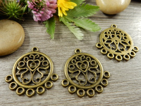 Ympyräriipus/ linkki, 30x23mm, pronssi, 1kpl