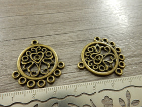 Ympyräriipus/ linkki, 30x23mm, pronssi, 1kpl