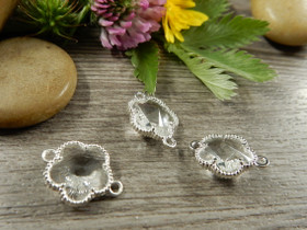 Strassiriipus/linkki kukka, 16x12mm, kirkashopea, 1kpl