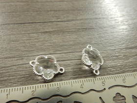 Strassiriipus/linkki kukka, 16x12mm, kirkashopea, 1kpl