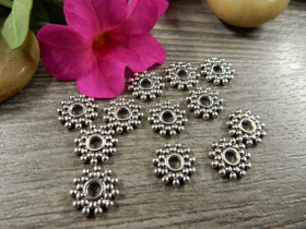 Metallihelmi rondelli, 9mm, kromi, 20kpl