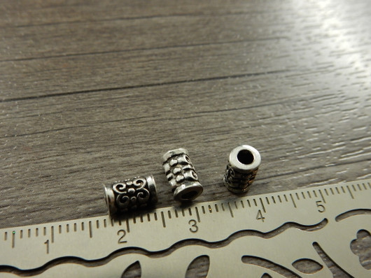 Metallihelmi putki, 7.5x5mm, kromi, 10kpl