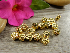 Metallihelmi kukka, 5mm, kulta, 20kpl