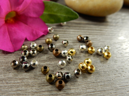 Metallihelmi, 3mm, mix, n.100kpl