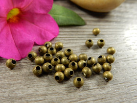 Metallihelmi, 3mm, pronssi, n.100kpl