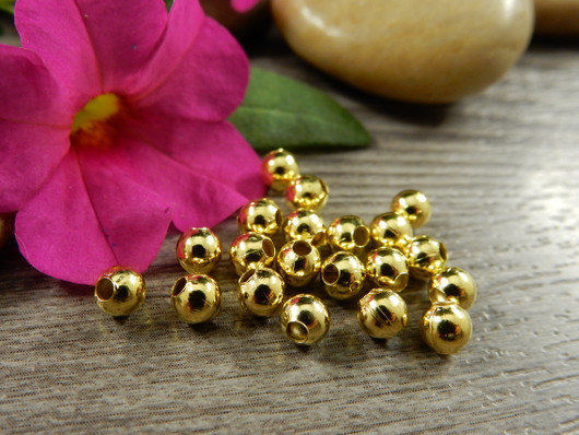 Metallihelmi, 4mm, kulta, 50kpl