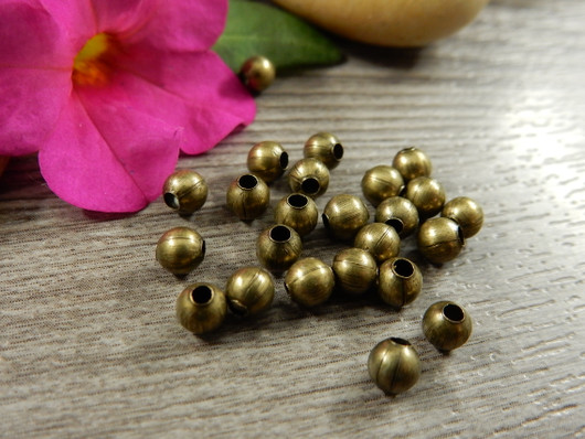 Metallihelmi, 4mm, pronssi, 50kpl