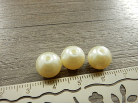 Helmiäislasihelmi, 10mm, kerma, 20kpl