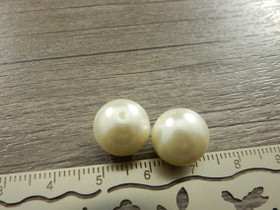 Helmiäislasihelmi, 12mm, kerma, 10kpl