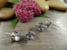 Korvakorutappi lenkillä strassi, 8x16mm, kromi, 1pari