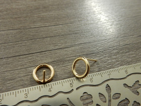 Korvakorutappi ympyrä, 10x13mm, 18K/vaaleakulta, 1pari
