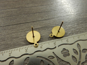 Korvakorutappi lenkillä, 10x13mm, punainen/kulta/ PVD/ rst, 1pari