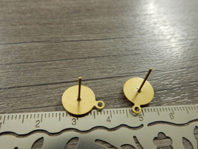 Korvakorutappi lenkillä, 10x13mm, oranssi/kulta/ PVD/ rst, 1pari