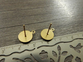 Korvakorutappi lenkillä, 10x13mm, sininen/kulta/ PVD/ rst, 1pari