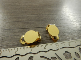 Korvakoruklipsi, 10mm, kulta/rst, 1pari