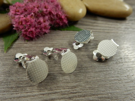 Korvakoruklipsi, 10mm, kirkashopea/rst, 1pari