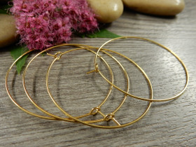 Korvakorurengas 40x0.7mm, kulta/ PVD/ rst, 1pari