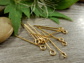 Korupiikki silmukkapää, 25x0.7mm, rst/vaaleakulta, 50kpl