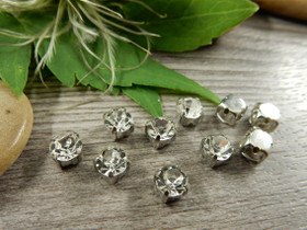 Koriste/ kapussi strassi, 5mm, kromi, 10kpl