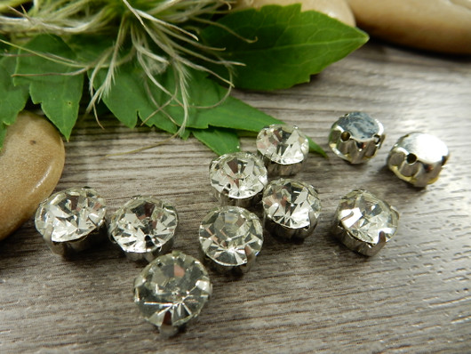 Koriste/ kapussi strassi, 8x6mm, kromi, 10kpl