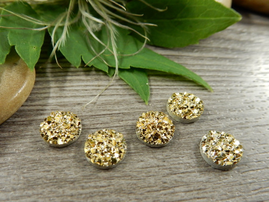 Kapussi glitter, 8mm, kulta, 1kpl