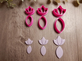 Muotti kukka lotus, 45mm/55mm/65mm, 1kpl