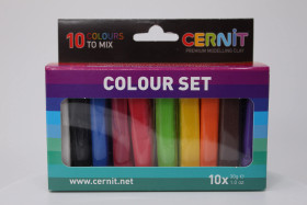 Cernit colour set, 10x 30g, 10 eri väriä, 1kpl POSTIPAKETTI TOIMITUS