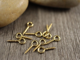 Silmukkaruuvi, 10x4x1mm, 18K/ kulta/ rst, 10kpl