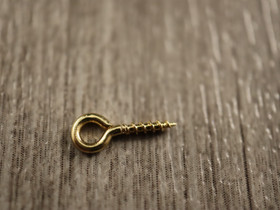 Silmukkaruuvi, 10x4x1mm, 18K/ kulta/ rst, 10kpl