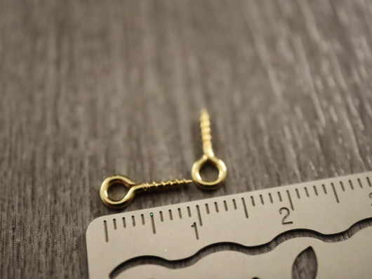 Silmukkaruuvi, 10x4x1mm, 18K/ kulta/ rst, 10kpl