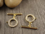 Salpalukko strasseilla, 19x4x2mm, 18K/ kulta, 1setti