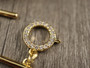 Salpalukko strasseilla, 19x4x2mm, 18K/ kulta, 1setti