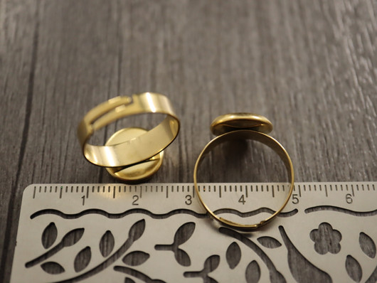 Sormuspohja, 10mm kapussille, PVD/ 18K/kulta/ rst, 1kpl