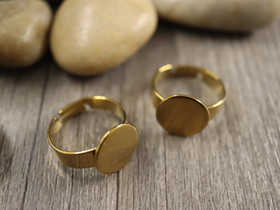 Sormuspohja tasapohja, 12mm, PVD/ 18K/kulta/ rst, 1kpl