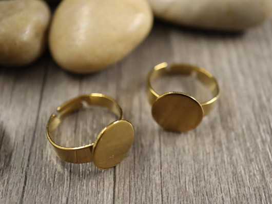 Sormuspohja tasapohja, 12mm, PVD/ 18K/kulta/ rst, 1kpl