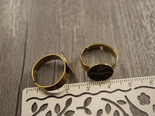 Sormuspohja tasapohja, 12mm, PVD/ 18K/kulta/ rst, 1kpl
