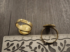 Sormuspohja, 12mm kapussille, PVD/ 18K/kulta/ rst, 1kpl
