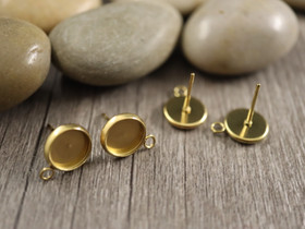 Korvakorutappi kapussille lenkillä, 8mm, Kulta/PVD/ rst, 1pari