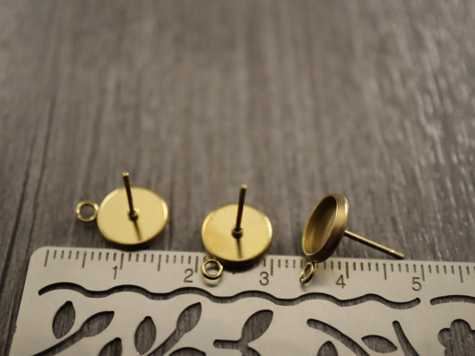 Korvakorutappi kapussille lenkillä, 8mm, Kulta/PVD/ rst, 1pari