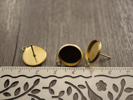 Korvakorutappi kapussille, 12mm, Kulta/PVD/ rst, 1pari
