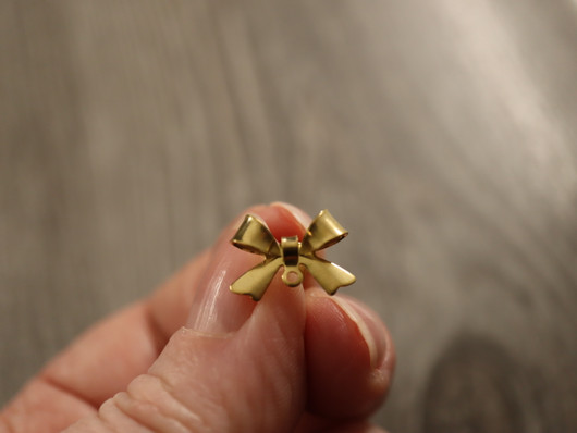 Korvakorutappi rusetti lenkillä+lukko, 10x15mm, kulta/ rst, 1pari