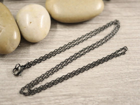 Ankkuriketju/valmisketju, 2.5x2x0.5mm/50cm/ PVD/ musta, 1kpl