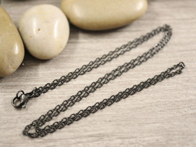 Ankkuriketju/valmisketju, 2.5x2x0.5mm/50cm/ PVD/ musta, 1kpl