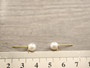 Korvakorutappi lenkillä helmi, 6x18mm, vaaleakulta/ rst, 1pari