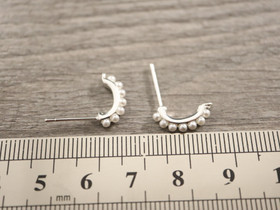  Korvakorutappi lenkillä helmi, 17x14mm, 925/ kirkashopea, 1pari
