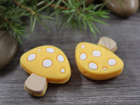 Silikonihelmi sieni, 29x28mm, keltainen, 1kpl