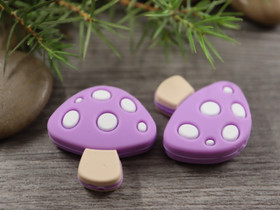 Silikonihelmi sieni, 29x28mm, liila, 1kpl