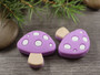 Silikonihelmi sieni, 29x28mm, liila, 1kpl