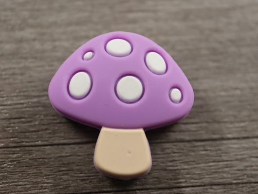 Silikonihelmi sieni, 29x28mm, liila, 1kpl