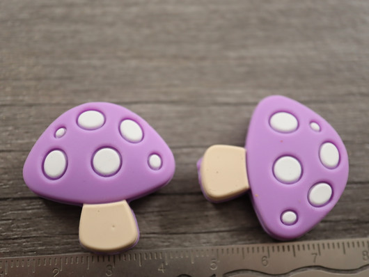 Silikonihelmi sieni, 29x28mm, liila, 1kpl